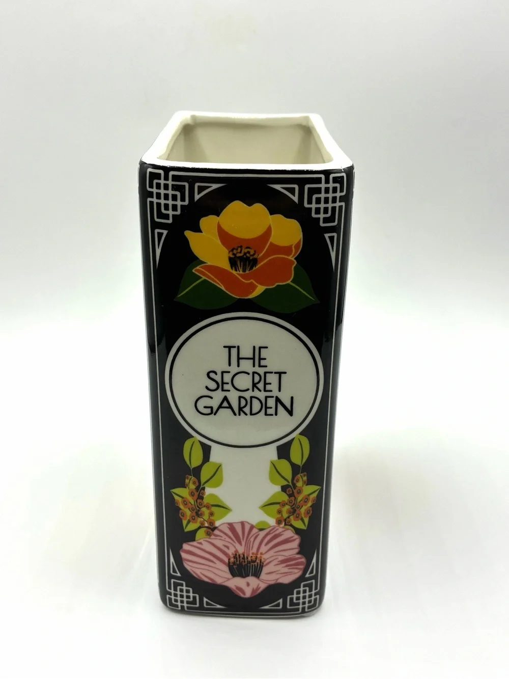 The Secret Garden Ceramic Book Vase Floral Butterfly Decor Cottagecore